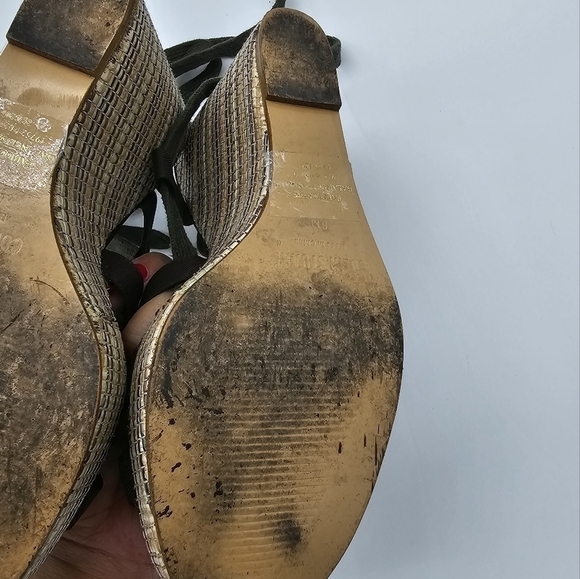 Colin Stewart Brown Tie Up Espadrilles Wedge Sandals, Size 6 - Picture 6 of 8